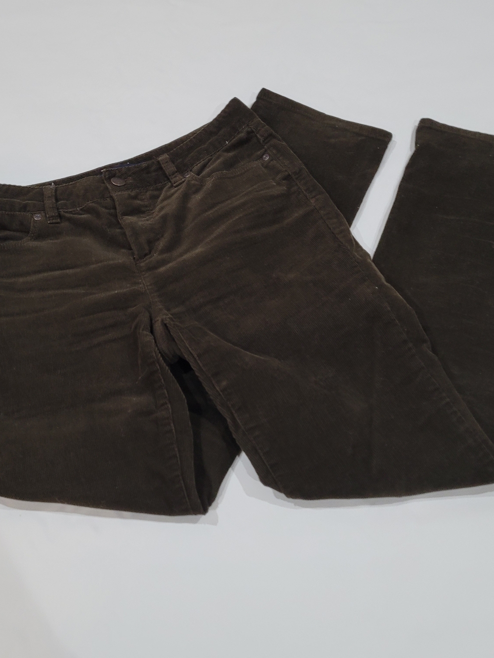 Talbots Olive-green Skinny Corduroy Pants